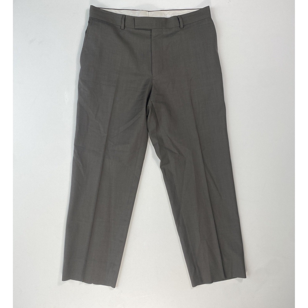 HUGO BOSS Men Gray Suit Pant 34R 34x29 Wool Dress Pant Slacks James Brown